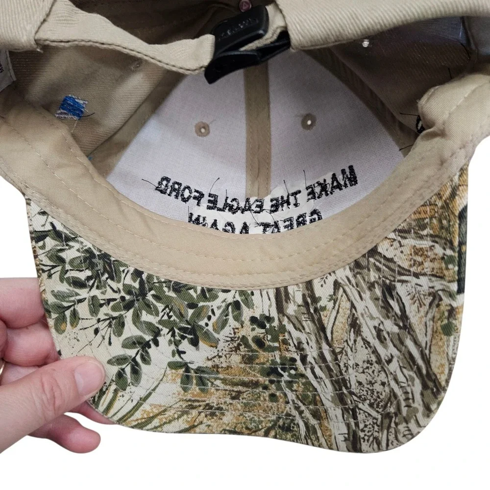 Make‎ The Eagle Ford Great Again  NWT Flex Strap Tan Beige Camo Truck Hunting